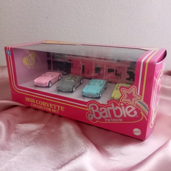 HOTWHEELS 4 Pack Barbie Corvette Convertible Set Die Cast Toy Cars 2023 - Picture 3 of 6